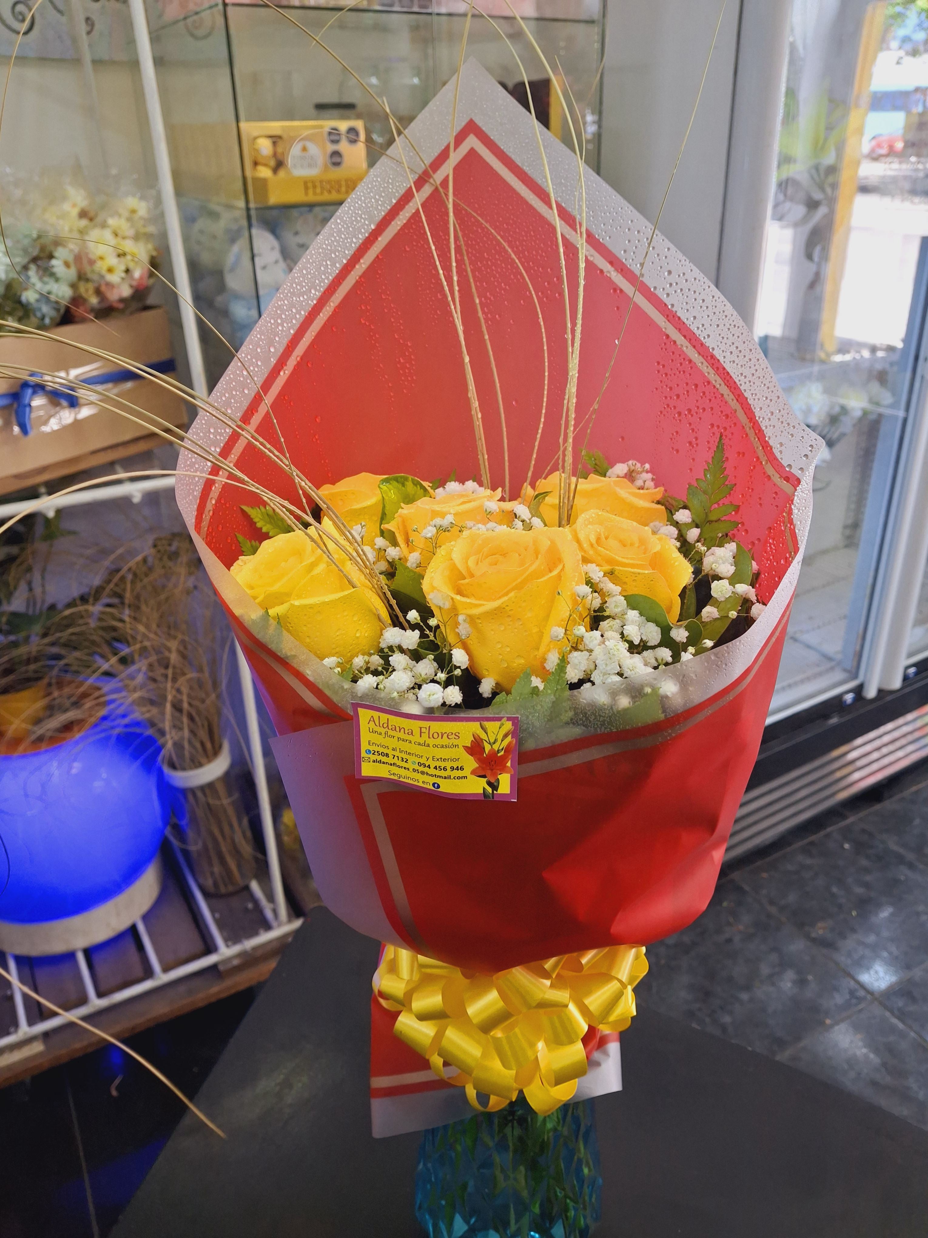 Ramo de 6 Rosas Amarillas