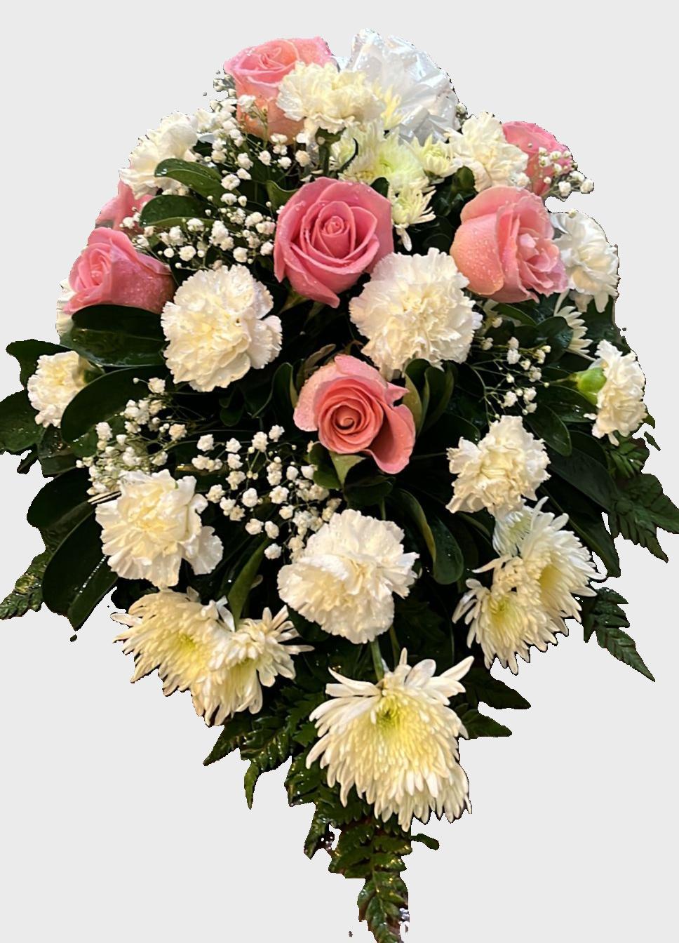 Manto Fúnebre con Rosas, Claveles y Crisantemos