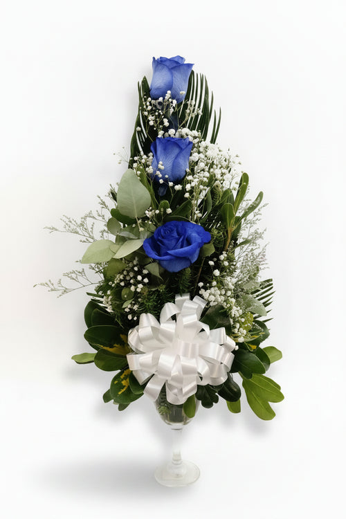 Arreglo Floral en Copa con 3 Rosas